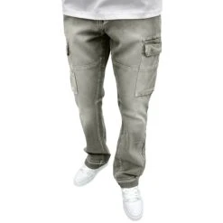 SIARR Flared Cargo Jeans Green Mist -Creps Lockers siarr flared jeans lead model front c62dfcf6 1bef 42ef a05a 3cfbd16f905c