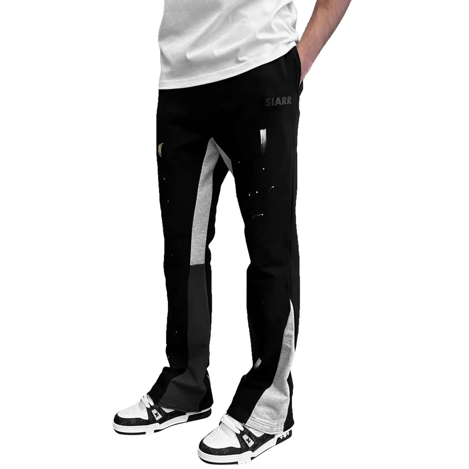SIARR Flared Joggers Black Paint 2 SIARR Flared Joggers Black Paint - Image 2