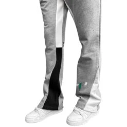 SIARR Flared Joggers Grey Paint 11 SIARR Flared Joggers Grey Paint -Creps Lockers siarr flared joggers grey paint model detail