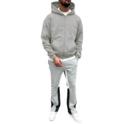 SIARR Light Grey Flared Joggers 7 SIARR Light Grey Flared Joggers -Creps Lockers siarr light grey flared joggers model front 1