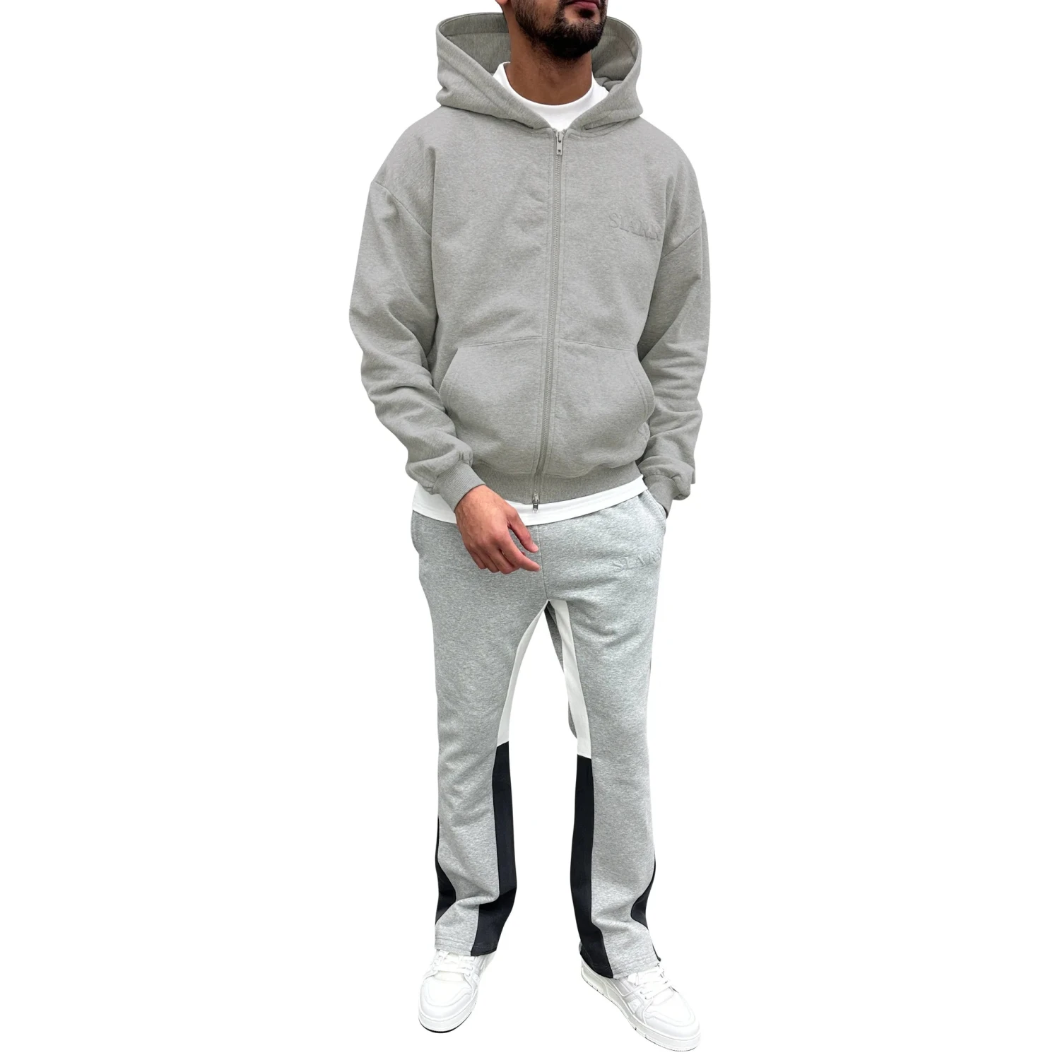 SIARR Light Grey Flared Joggers 4 SIARR Light Grey Flared Joggers - Image 4