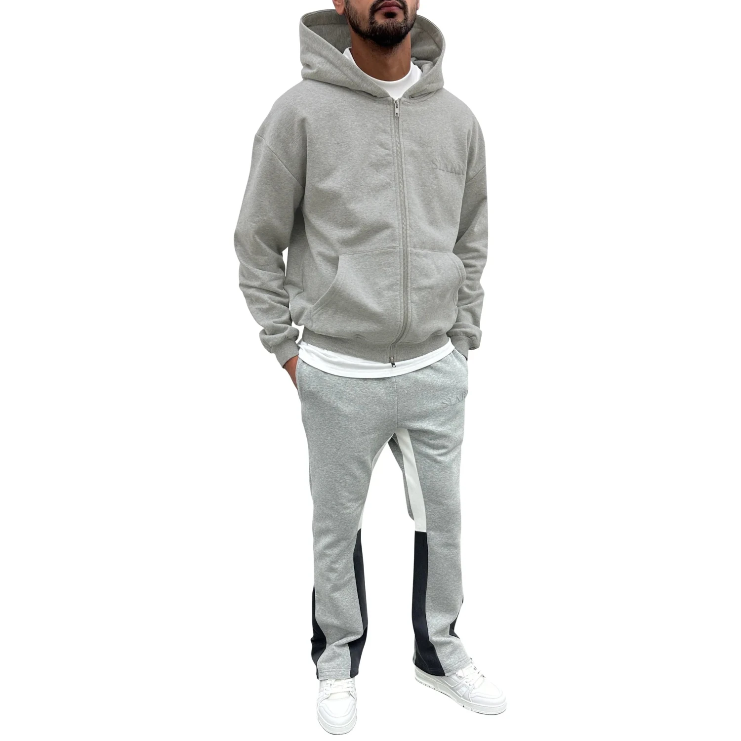 SIARR Light Grey Flared Joggers 2 SIARR Light Grey Flared Joggers - Image 2