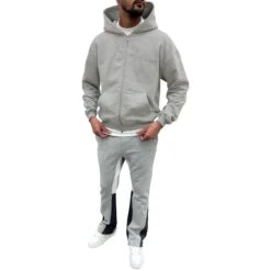 SIARR Light Grey Flared Joggers 6 SIARR Light Grey Flared Joggers -Creps Lockers siarr light grey flared joggers model front 3