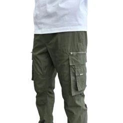 SIARR Military Dark Green Cargo Pants -Creps Lockers siarr military dark green cargo pants detail