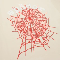 Sp5der Legacy Logo Heavyweight Cream T Shirt -Creps Lockers sp5der legacy logo heavyweight cream t shirt front