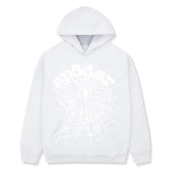 Sp5der OG Heather Grey Web Hoodie