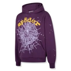 Sp5der Star OG Web V2 Purple Hoodie 5 Sp5der Star OG Web V2 Purple Hoodie -Creps Lockers sp5der star og web v2 purple hoodie ss36fw24pur front side
