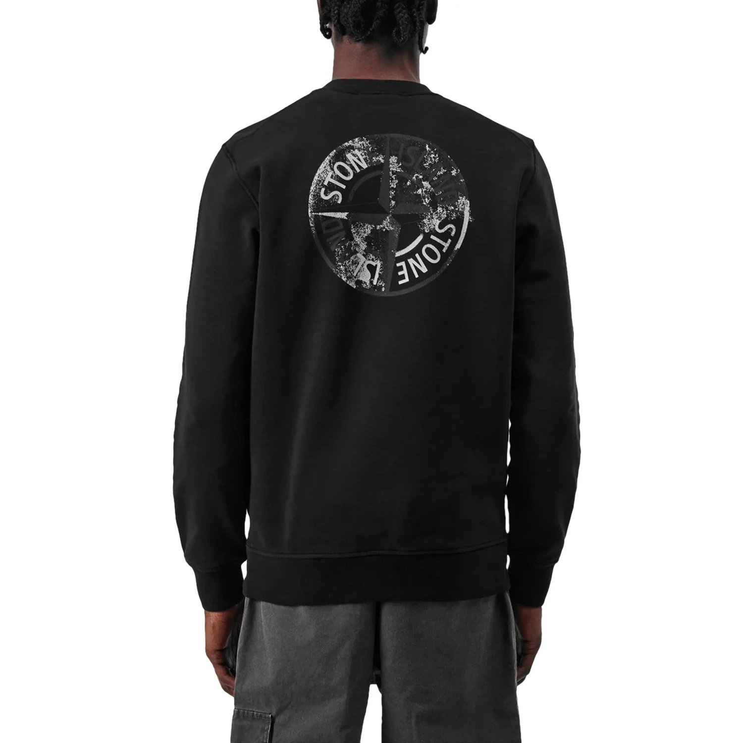 Stone Island Dial Logo Black Sweatshirt 2 Stone Island Dial Logo Black Sweatshirt - Image 2