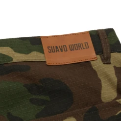 Suavo World Cargo Flare Trousers Camo -Creps Lockers suavo world cargo flare trousers camo back pocket