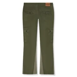 Suavo World Cargo Flare Trousers Khaki -Creps Lockers suavo world cargo flare trousers khaki back