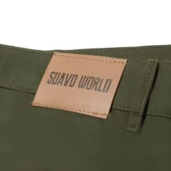 Suavo World Cargo Flare Trousers Khaki -Creps Lockers suavo world cargo flare trousers khaki back logo
