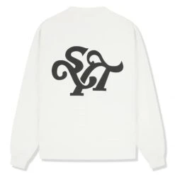 Syenti Emblem Long-Sleeved Off White T Shirt -Creps Lockers syenti emblem long sleeved off white t shirt back