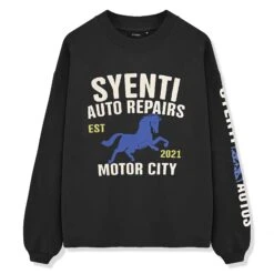 Syenti Motor City Long-Sleeved Dark Grey T Shirt