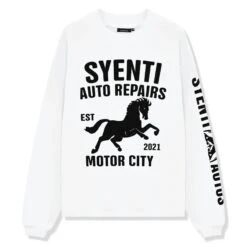 Syenti Motor City Long-Sleeved Off White T Shirt