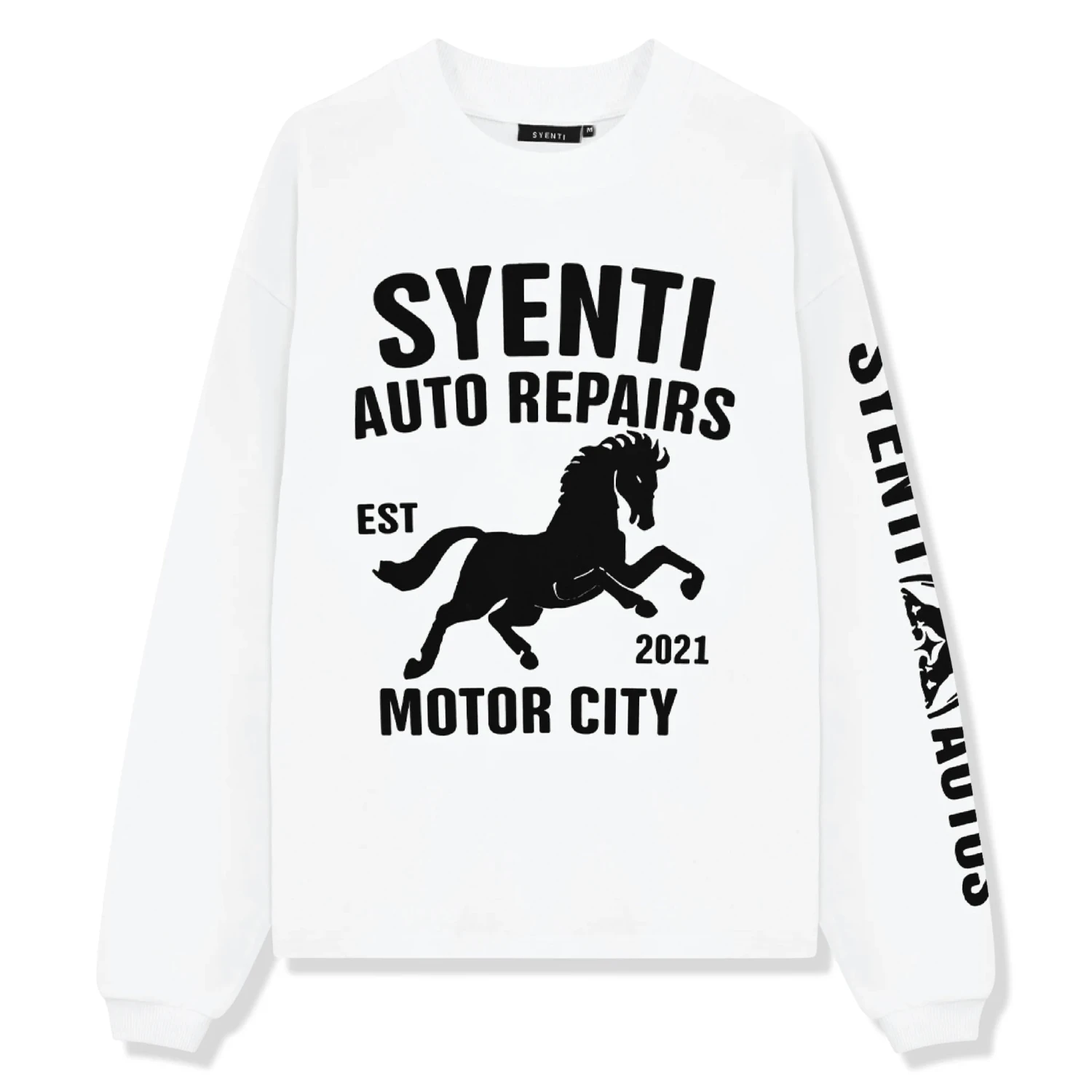 Syenti Motor City Long-Sleeved Off White T Shirt 1 Syenti Motor City Long-Sleeved Off White T Shirt