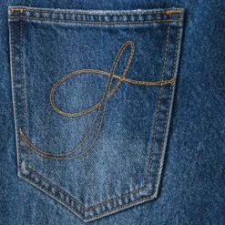 Syenti Released Hem Jeans Mid Blue 5 Syenti Released Hem Jeans Mid Blue -Creps Lockers syenti released hem jeans mid blue back detail