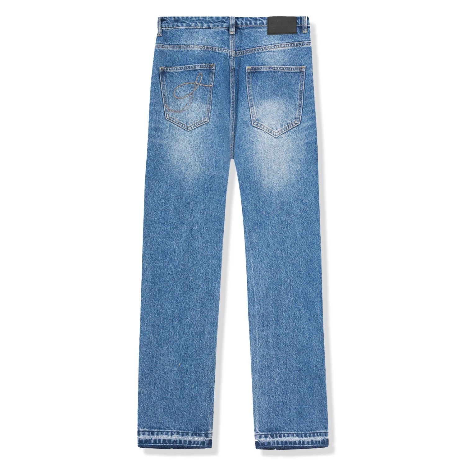 Syenti Released Hem Jeans Mid Blue 2 Syenti Released Hem Jeans Mid Blue - Image 2