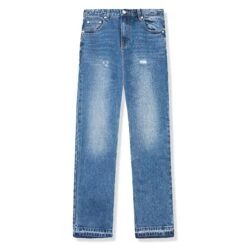 Syenti Released Hem Jeans Mid Blue