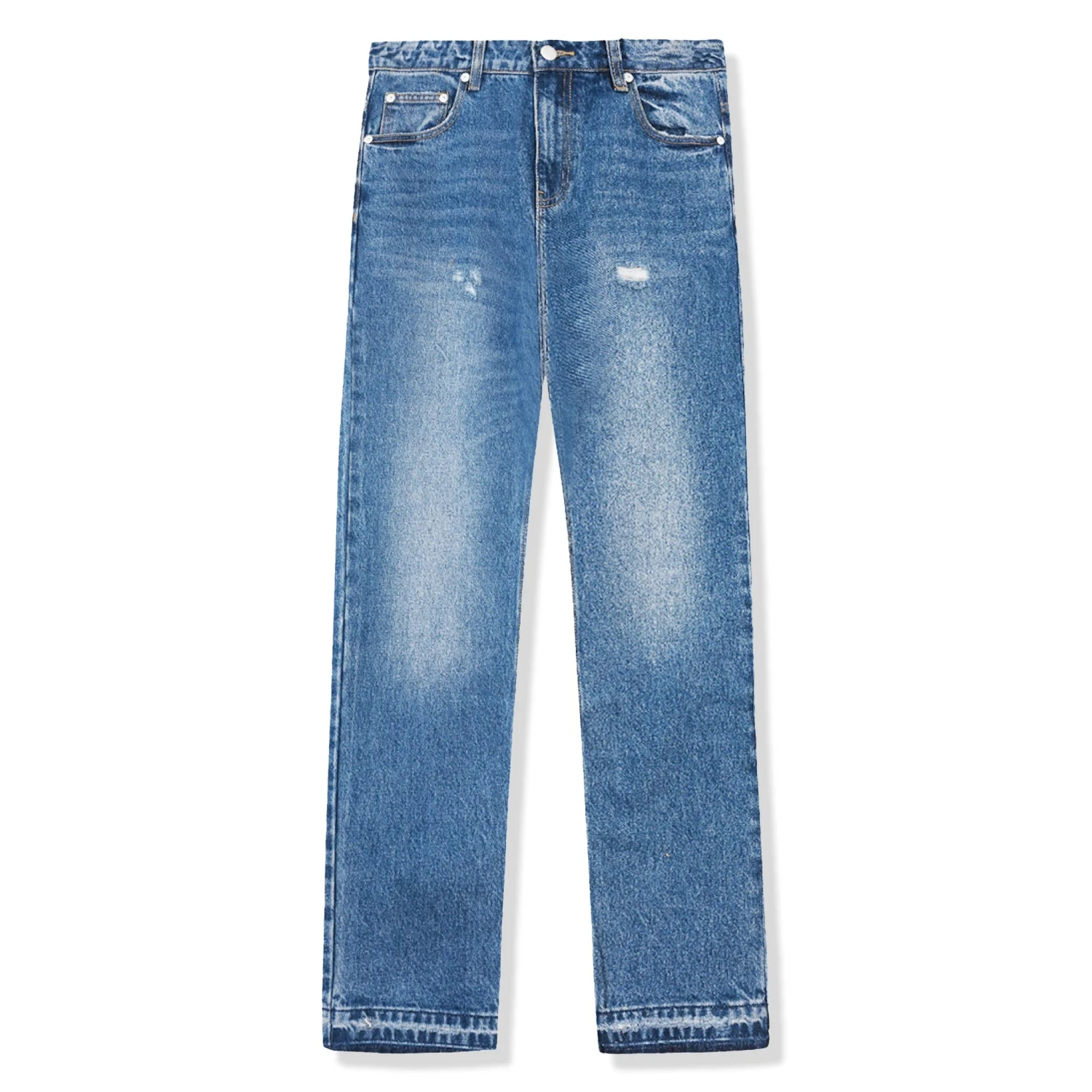 Syenti Released Hem Jeans Mid Blue 1 Syenti Released Hem Jeans Mid Blue