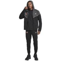 Syna World X Nike Central Cee Tech Fleece Black Tracksuit -Creps Lockers syna world x nike central cee tech fleece black hoodie hq3748 010 model set
