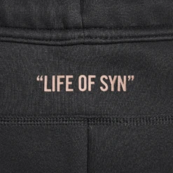 Syna World X Nike Central Cee Tech Fleece Black Tracksuit -Creps Lockers syna world x nike central cee tech fleece black sweatpants hq3749 010 back detail set