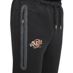 Syna World X Nike Central Cee Tech Fleece Black Tracksuit -Creps Lockers syna world x nike central cee tech fleece black sweatpants hq3749 010 model detail set