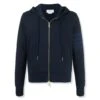Thom Browne Classic Loopback 4-Bar Tonal Full Zip Blue Hoodie