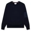 Thom Browne Classic Loopback 4-Bar Tonal Relaxed Navy Blue Sweatshirt
