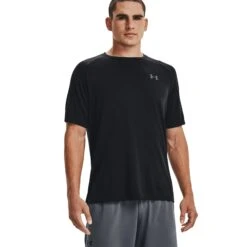 Under Armour UA Tech 2.0 Black T Shirt -Creps Lockers under armour ua tech 2.0 black t shirt 1326413 model front