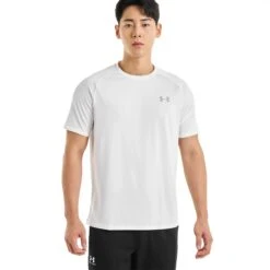 Under Armour UA Tech White Black T Shirt & Shorts 16 Under Armour UA Tech White Black T Shirt & Shorts -Creps Lockers under armour ua tech 2.0 white t shirt 1326413 model front 1
