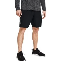 Under Armour UA Tech White Black T Shirt & Shorts 19 Under Armour UA Tech White Black T Shirt & Shorts -Creps Lockers under armour ua tech woven wordmark black shorts 1383356 model front