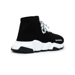 Balenciaga Speed Knit Lace Sock Black White (W) -Creps Lockers Balenciaga Speed Knit Lace Sock Black White W Crepslocker Back