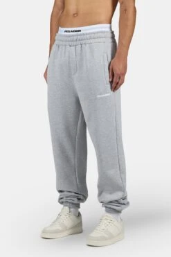 Logo Heavy Sweat Jogger Heather Grey White 7 Logo Heavy Sweat Jogger Heather Grey White -Creps Lockers PGDR 1012 224 004 Logo Heavy Sweat Jogger Heather Grey White 0336