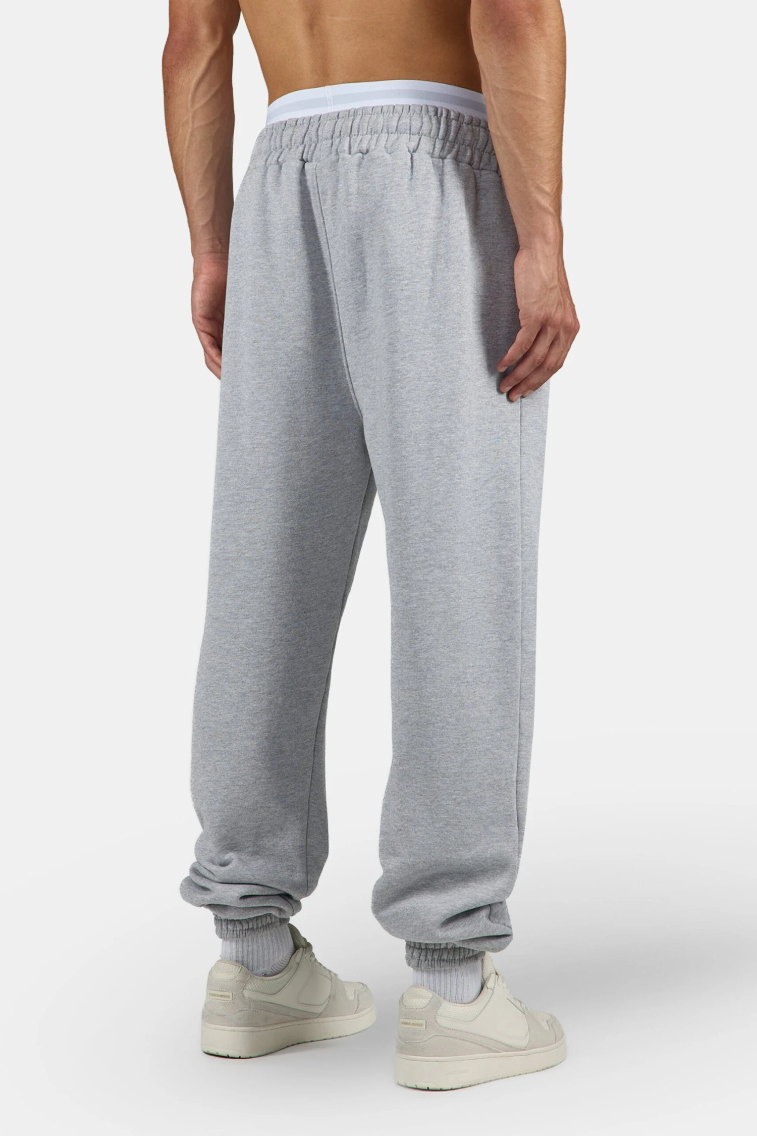 Logo Heavy Sweat Jogger Heather Grey White 4 Logo Heavy Sweat Jogger Heather Grey White - Image 4