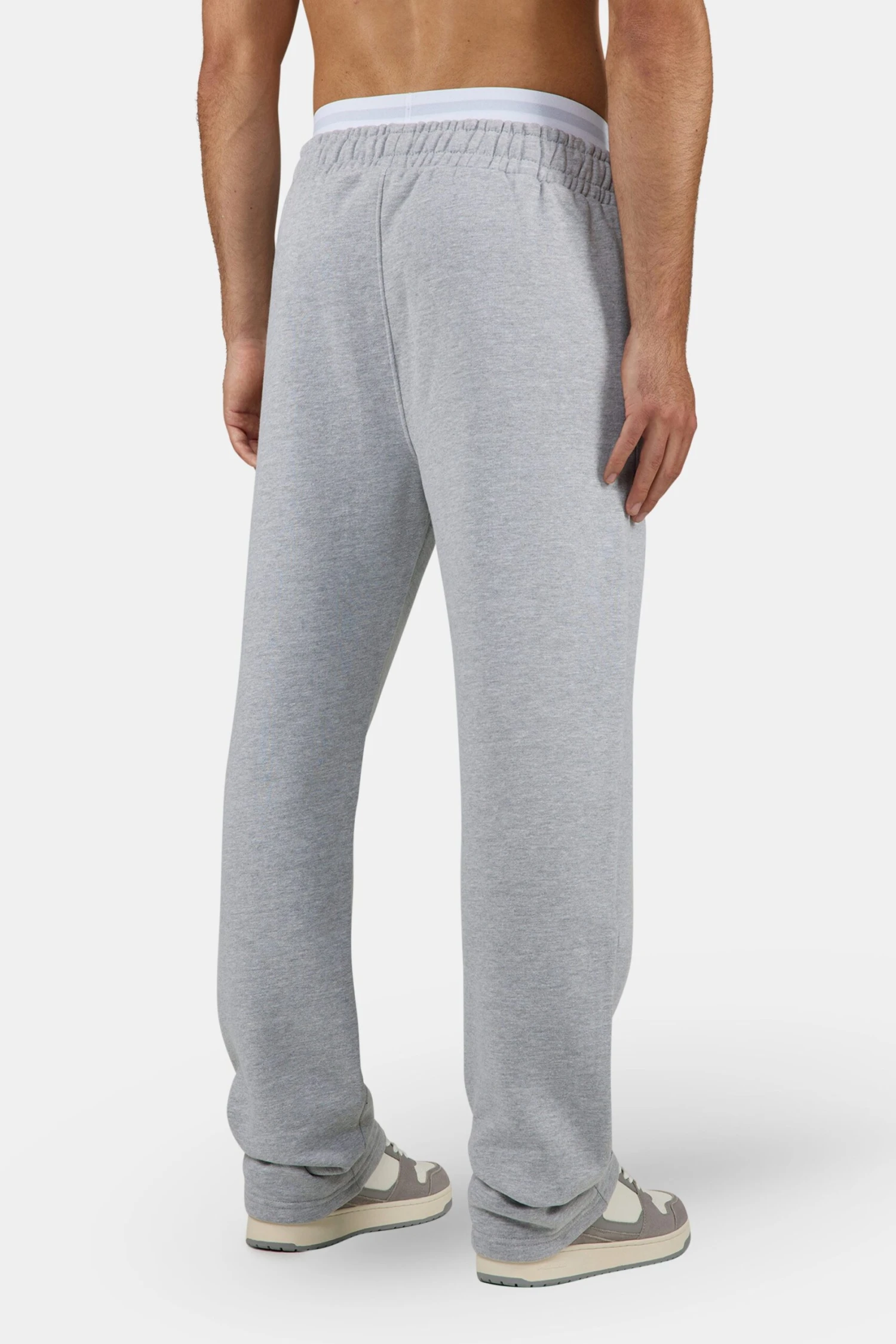Logo Wide Sweat Pants Heather Grey Black 4 Logo Wide Sweat Pants Heather Grey Black - Image 4