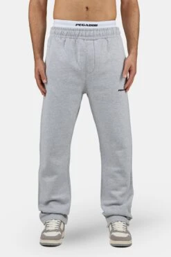 Logo Wide Sweat Pants Heather Grey Black