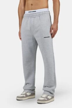 Logo Wide Sweat Pants Heather Grey Black 7 Logo Wide Sweat Pants Heather Grey Black -Creps Lockers PGDR 1148 224001 9