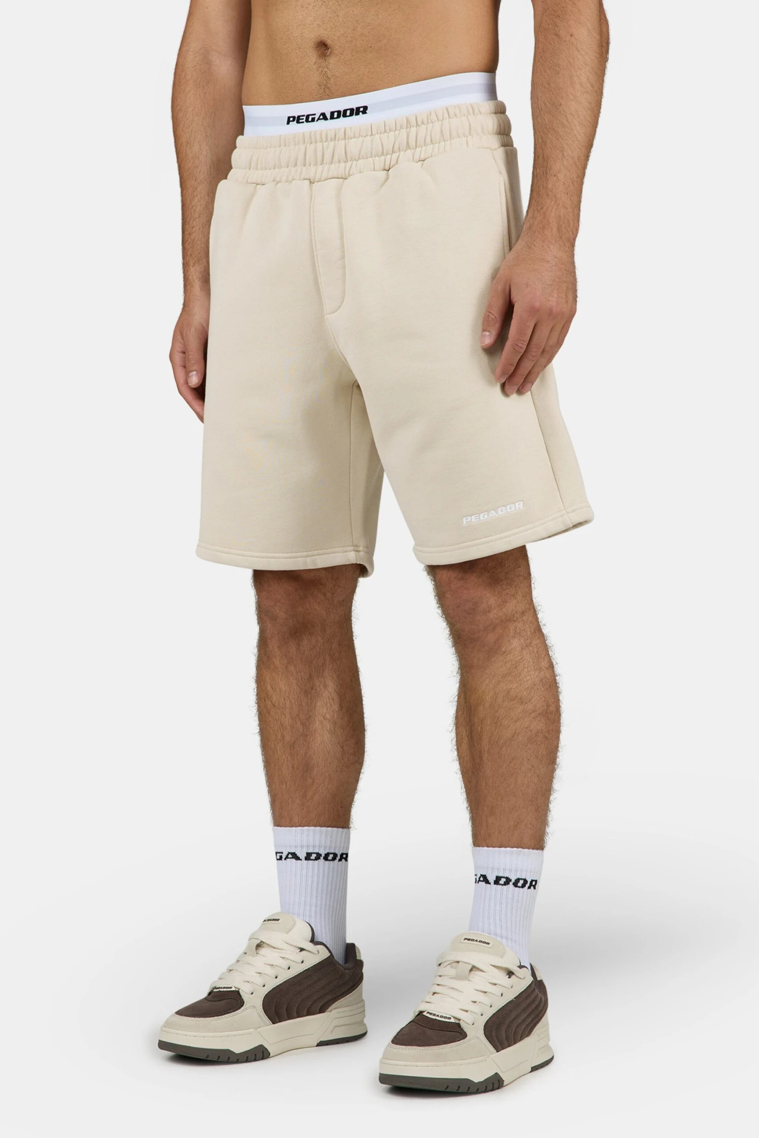 Logo Heavy Sweat Shorts Washed Light Beige White 3 Logo Heavy Sweat Shorts Washed Light Beige White - Image 3