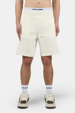 Premium Heavyweight Sweat Shorts in Washed Unbleached White