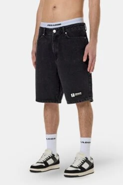 Moores Washed Black Jeans Shorts - Regular Fit Denim -Creps Lockers PGDR 3273 002 Moores Jeans Shorts Washed Black 1834 1