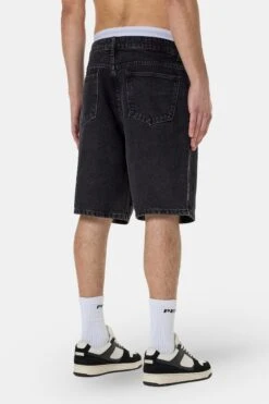 Moores Washed Black Jeans Shorts - Regular Fit Denim -Creps Lockers PGDR 3273 002 Moores Jeans Shorts Washed Black 1836 1