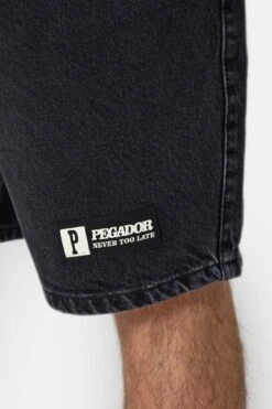 Moores Washed Black Jeans Shorts - Regular Fit Denim -Creps Lockers PGDR 3273 002 Moores Jeans Shorts Washed Black 1837 1