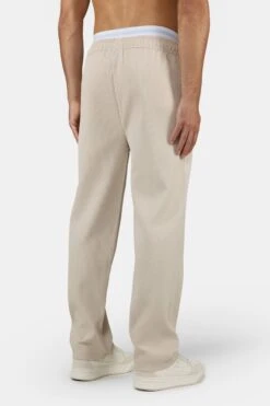 Troy Plissee Pants in Light Beige - Straight Fit Ribbed Trousers -Creps Lockers PGDR 3389 479 Troy Plissee Pants Light Beige 398