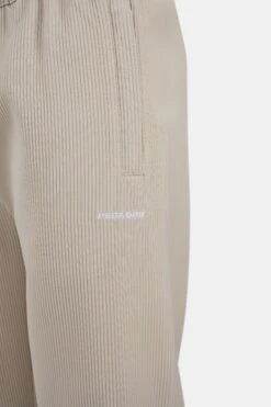 Troy Plissee Pants in Light Beige - Straight Fit Ribbed Trousers -Creps Lockers PGDR 3389 479 Troy Plissee Pants Light Beige 400