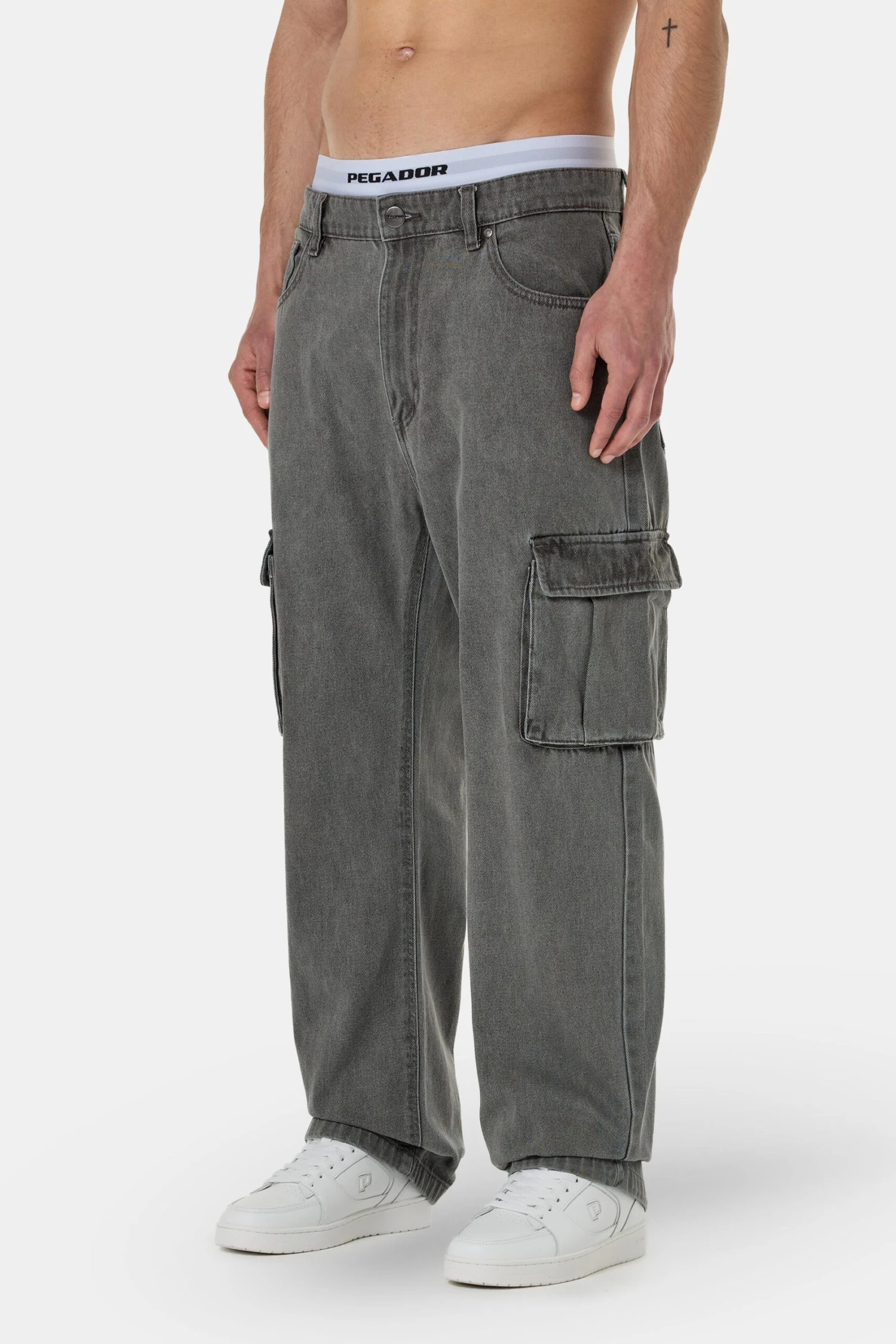 Dawes Cargo Baggy Jeans Washed Grey 1 Dawes Cargo Baggy Jeans Washed Grey