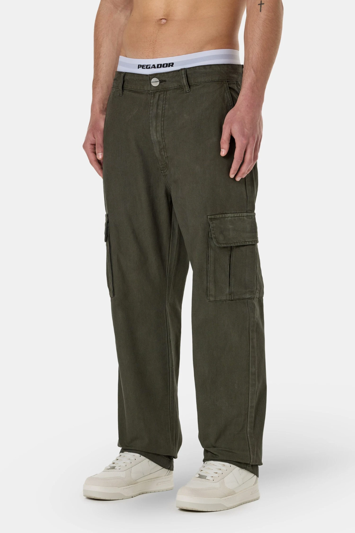 Waymir Cargo Pants Olive Green 3 Waymir Cargo Pants Olive Green - Image 3