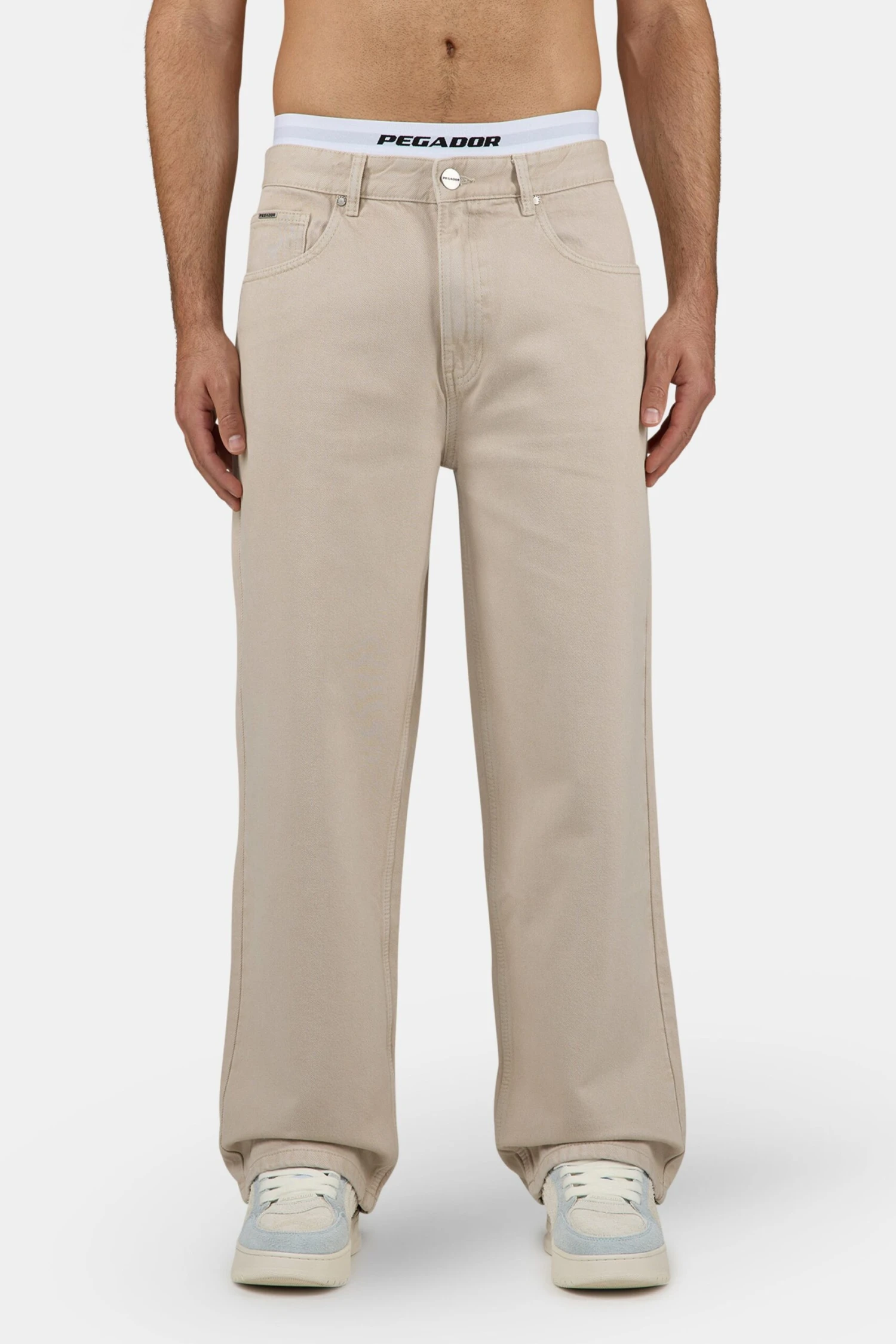 Darel Wide Jeans Washed Light Beige 1 Darel Wide Jeans Washed Light Beige