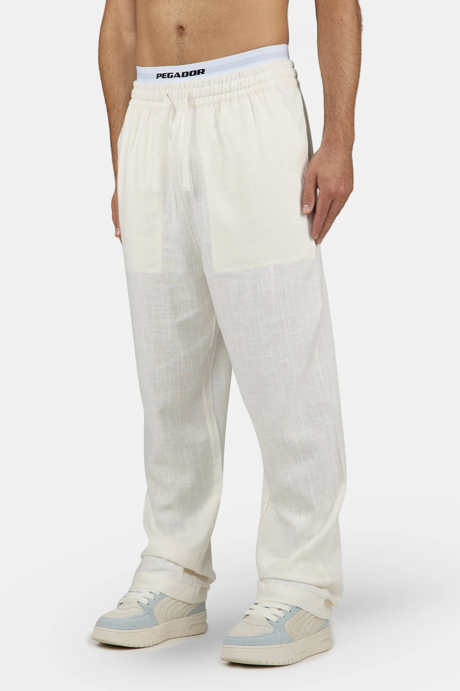 Lavus Wide Linen Pants - Unbleached Relaxed Fit Trousers 3 Lavus Wide Linen Pants - Unbleached Relaxed Fit Trousers - Image 3