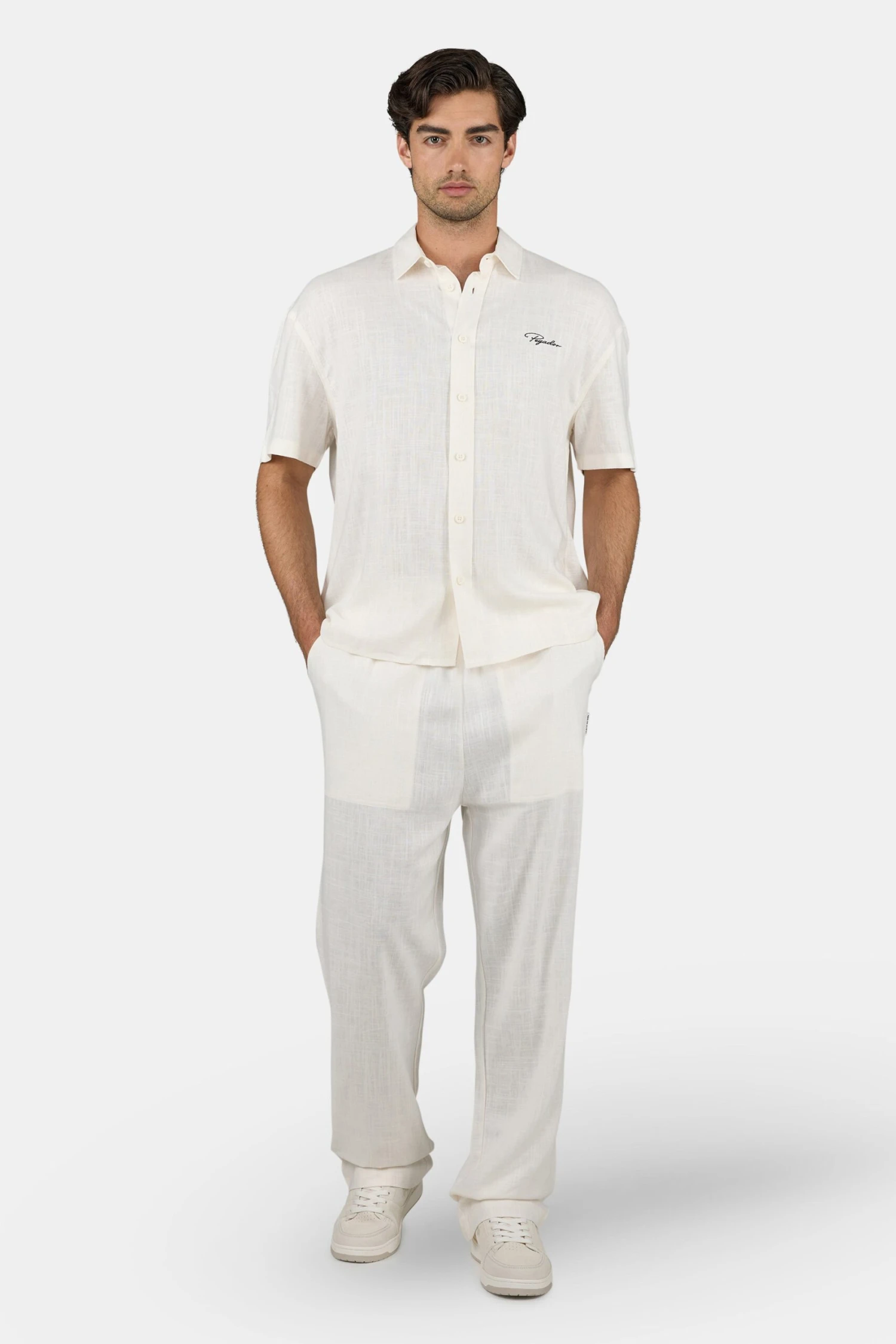 Lavus Wide Linen Pants - Unbleached Relaxed Fit Trousers 2 Lavus Wide Linen Pants - Unbleached Relaxed Fit Trousers - Image 2