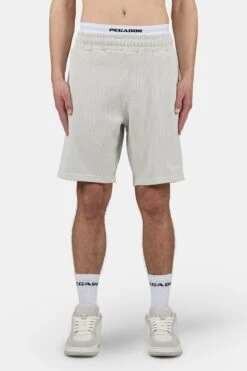 Signar Heavy Rib Shorts Washed Pure Grey Unbleached